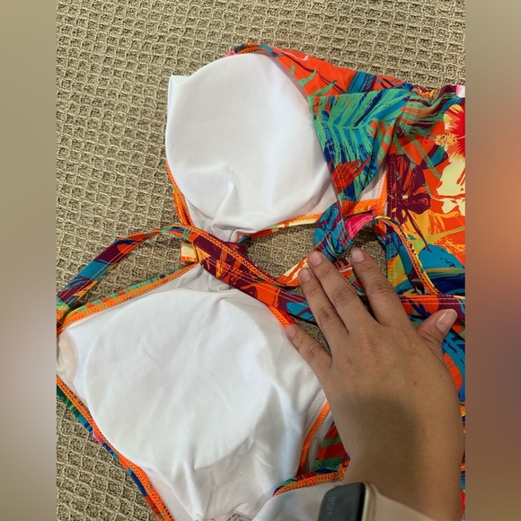 Women's Floral Print One Piece Swimsuit Plus Size 2XL - Picture 4 of 6